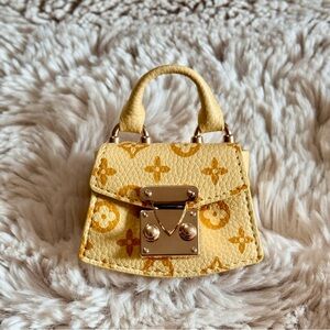 Yellow Gold Mini Handbag, perfect collection, accessory purse, coin,doll,med bag